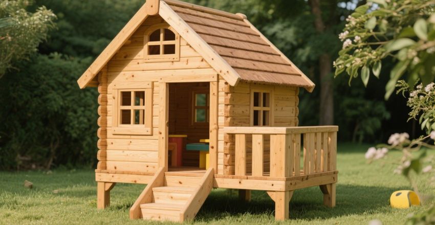 Decorated Wooden Playhouse